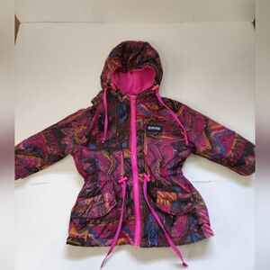 Vintage Rothschild Storm Stopper Coat Girls 4 Pink Drawstring Hood And Waist